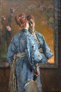 Alfred Stevens The Japanese Parisian. Spain oil painting artist